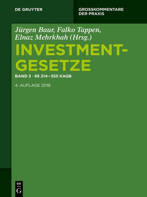 cover image of §§ 214--360 KAGB